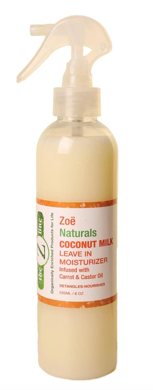 Zoe Naturals Coconut Milk Leave in Moisturizer 8 OZ The Z line