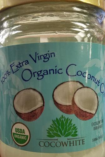 100 % Extra Virgin Organic Coconut Oil by Cocowhite 16 Fl. Oz.