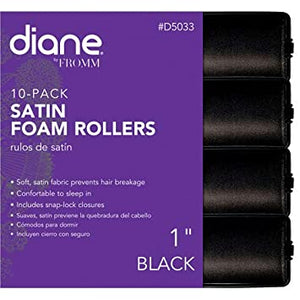 Satin Foam Rollers Black  by Diane