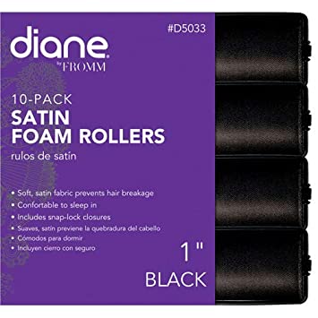 Satin Foam Rollers Black  by Diane
