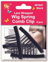 Load image into Gallery viewer, Laced Wrapped Wig Spring Comb Clip 4pcs by Beauty Town