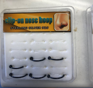 Black Clip-on Nose Hoop