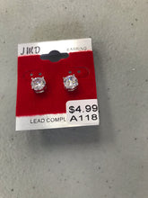 Load image into Gallery viewer, Unisex Stud Earrings Silver Back