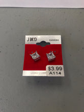 Load image into Gallery viewer, Unisex Stud Earrings Silver Back