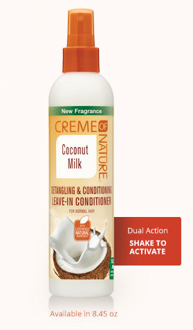 Detangling & Conditioning Leave-In Conditioner With Certified Natural Coconut Milk by Creme of Nature 8.45 Fl. Oz.