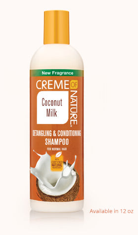 Detangling & Conditioning Shampoo With Certified Natural Coconut Milk by Creme of Nature 12 Fl. Oz.