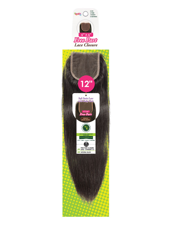 Janet 4”x4” Free Part Closure With Baby Hair