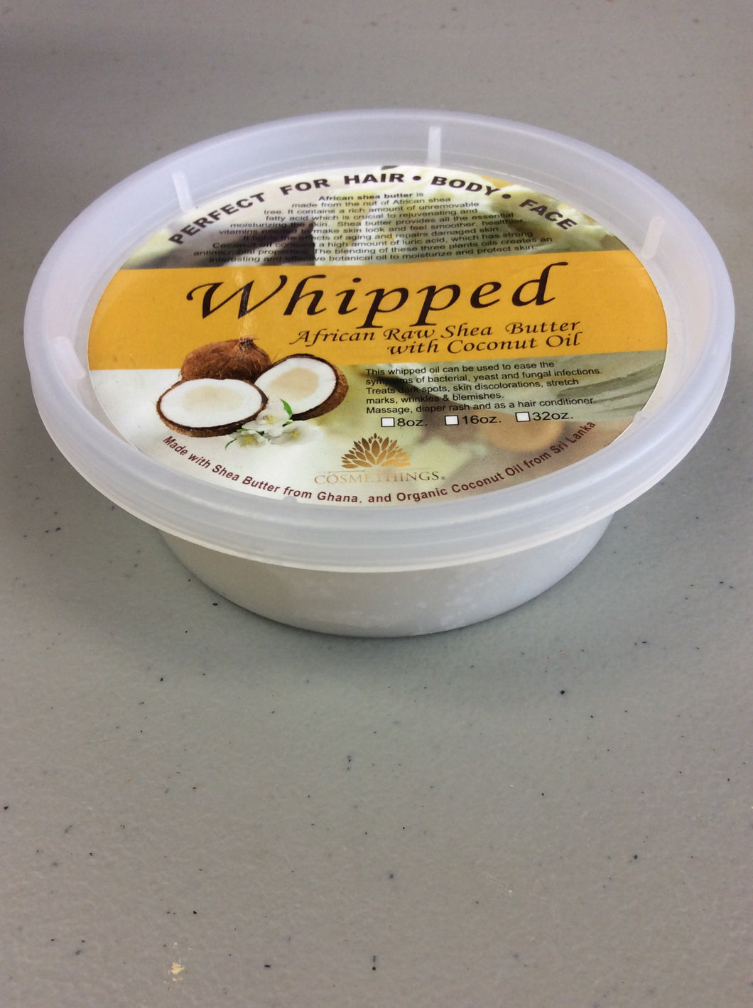Whipped African Raw Shea Butter with Coconut Oil