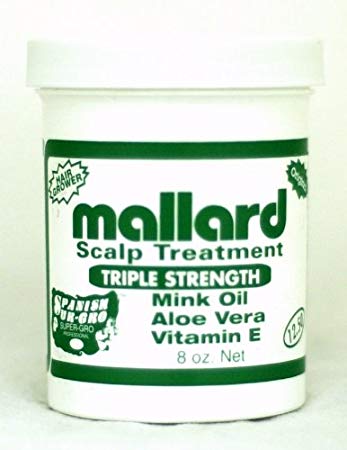 Mallard Scalp Treatment Triple Strength Mink Oil Aloe Vera Vitamin E 8 oz net
