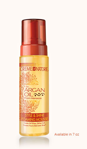 Argan Oil Style & Shine Foaming Mousse by Creme Of Nature